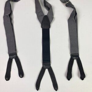Carrot & Gibbs Suspenders Men's Black Silver Silk CAS Made in Germany Polka Dots